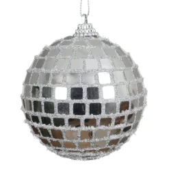 Set di 12 palline di Natale (D80 mm) Pallina a sfaccettatura Argento