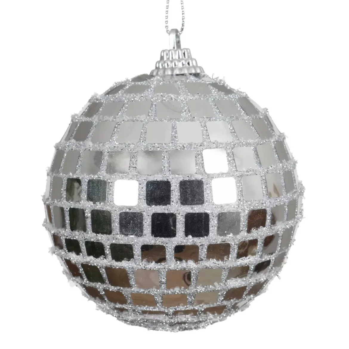 Set di 12 palline di Natale (D80 mm) Pallina a sfaccettatura Argento