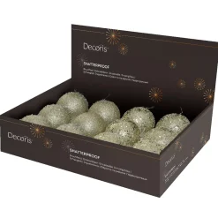Set di 12 palline di Natale (D100 mm) Pioggia di diamanti Champagne