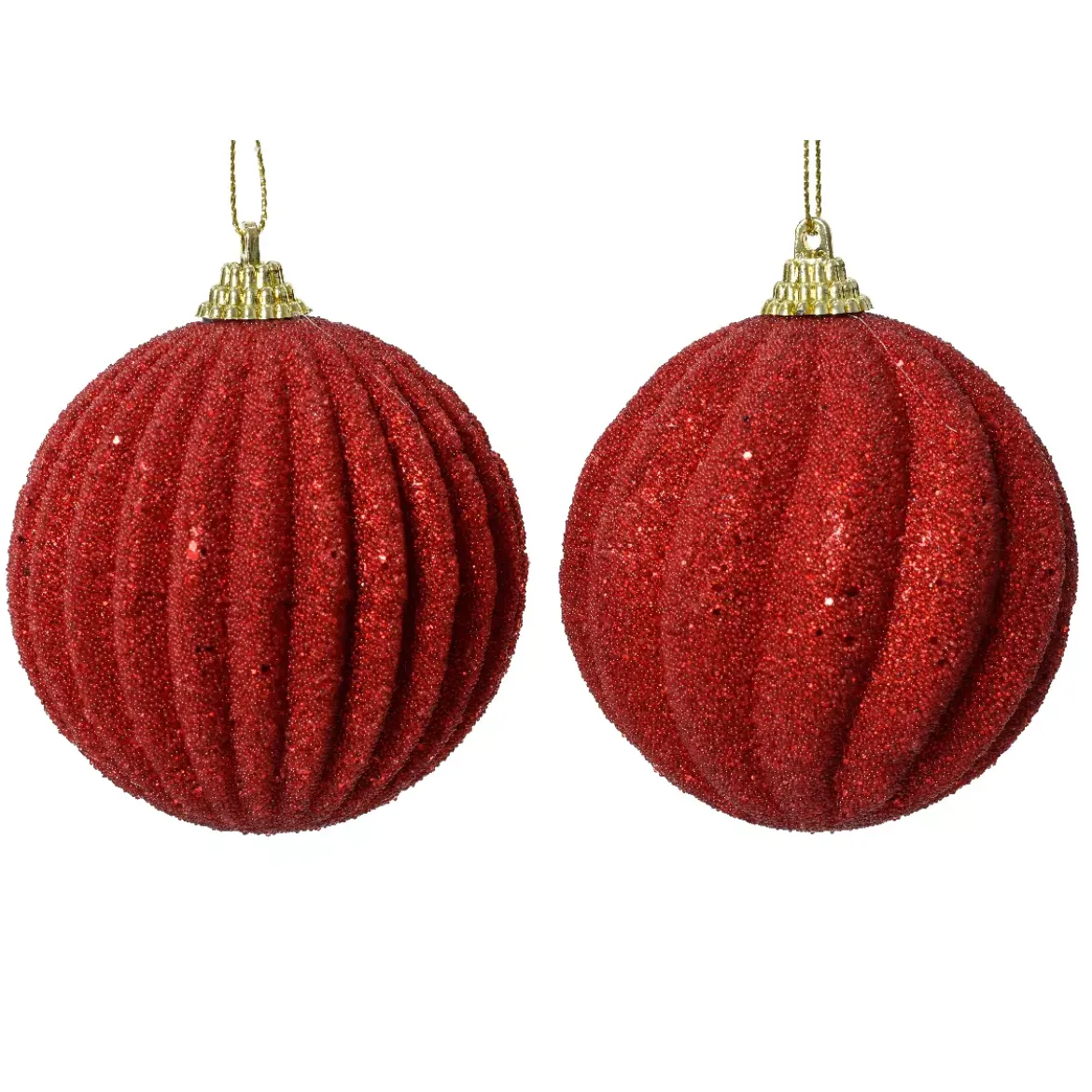 Set di 12 palline di Natale (D80 mm) Riflesso d'Oro Rosso