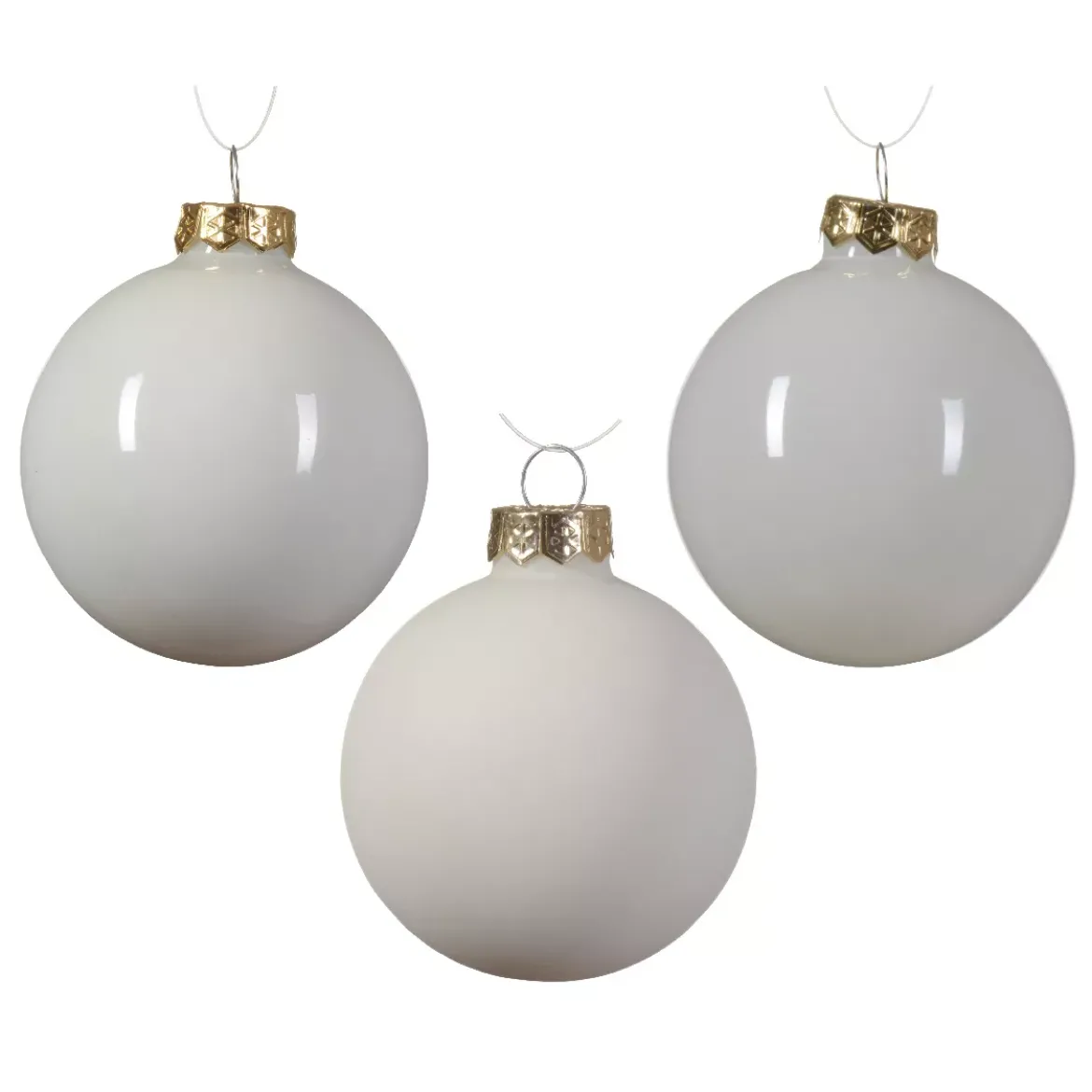 Set di 21 palline di Natale in vetro assortite Cristallo Bianco lana