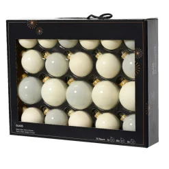 Set di 21 palline di Natale in vetro assortite Cristallo Bianco lana