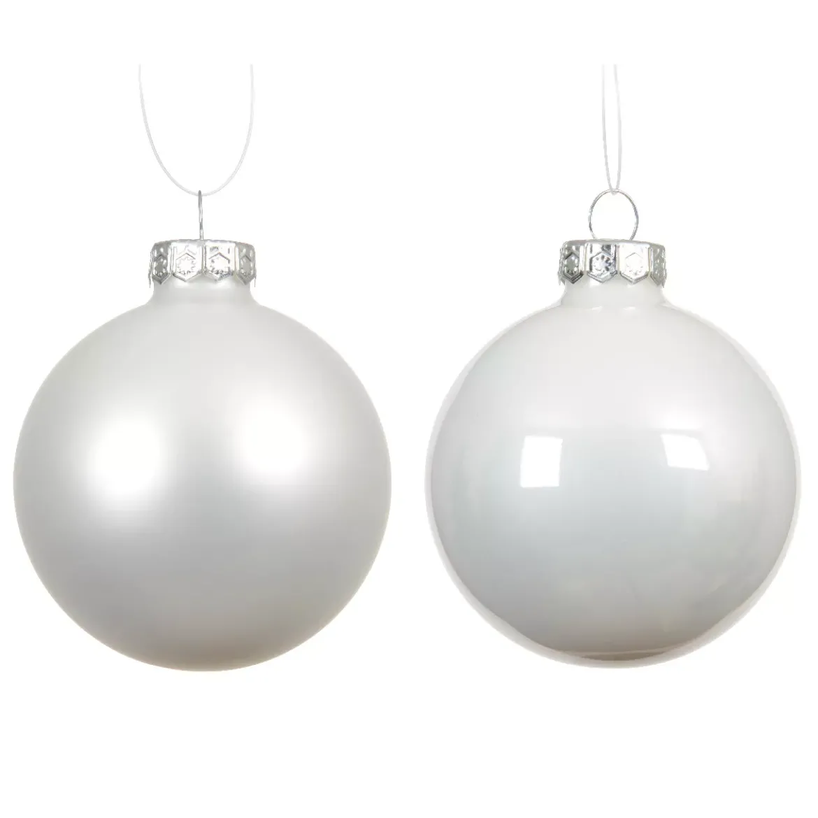 Set di 6 palline di Natale in vetro (D80 mm) Boreale Bianco