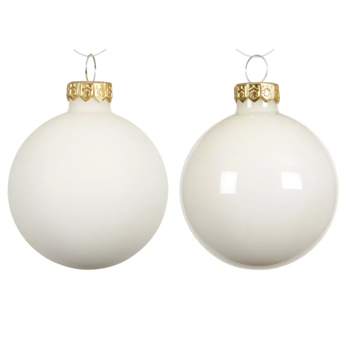 Set di 4 palline di Natale in vetro (D100 mm) Boreale Bianco lana