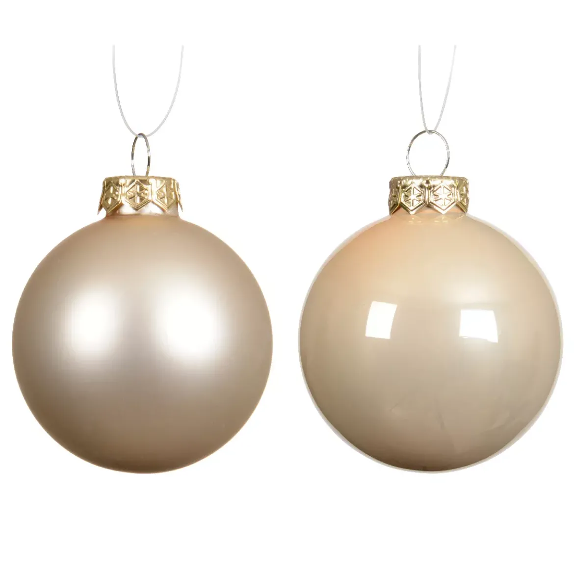 Set di 4 palline di Natale in vetro (D100 mm) Boreale Perla