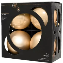 Set di 4 palline di Natale in vetro (D100 mm) Boreale Perla