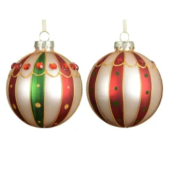 Set di 3 palline di Natale in vetro (D80 mm) Sweet Circus Multicolore