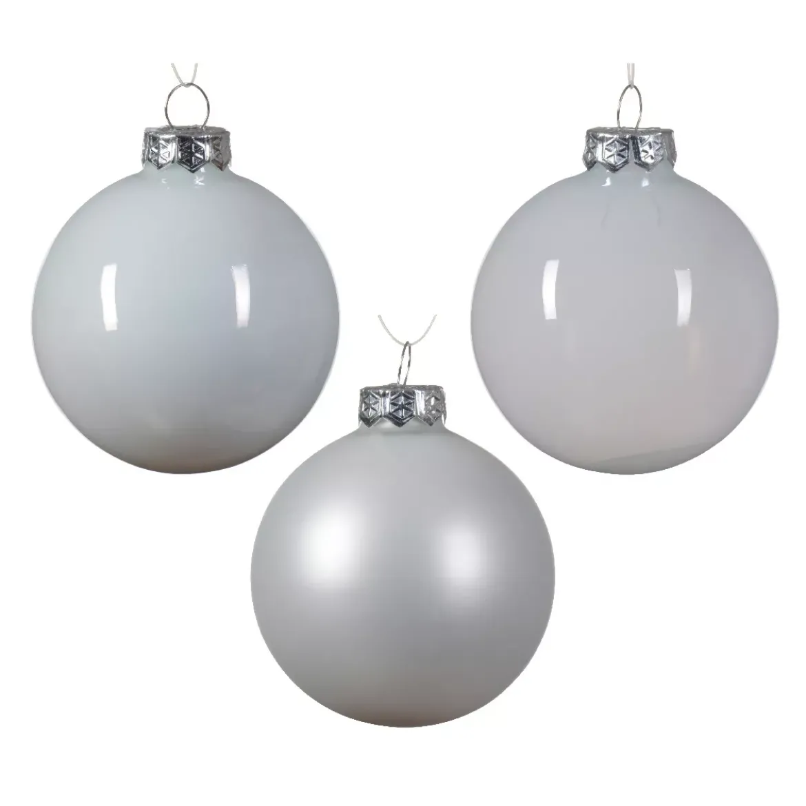 Set di 21 palline di Natale in vetro assortite Cristallo Bianco invernale