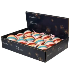 Set di 12 palline di Natale in vetro (D80 mm) Sogno Multicolore