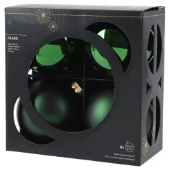 Set di 4 palline di Natale in vetro (D100 mm) Boreale Verde abete