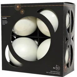 Set di 4 Palline di Natale in vetro (D100 mm) Boreale Bianco