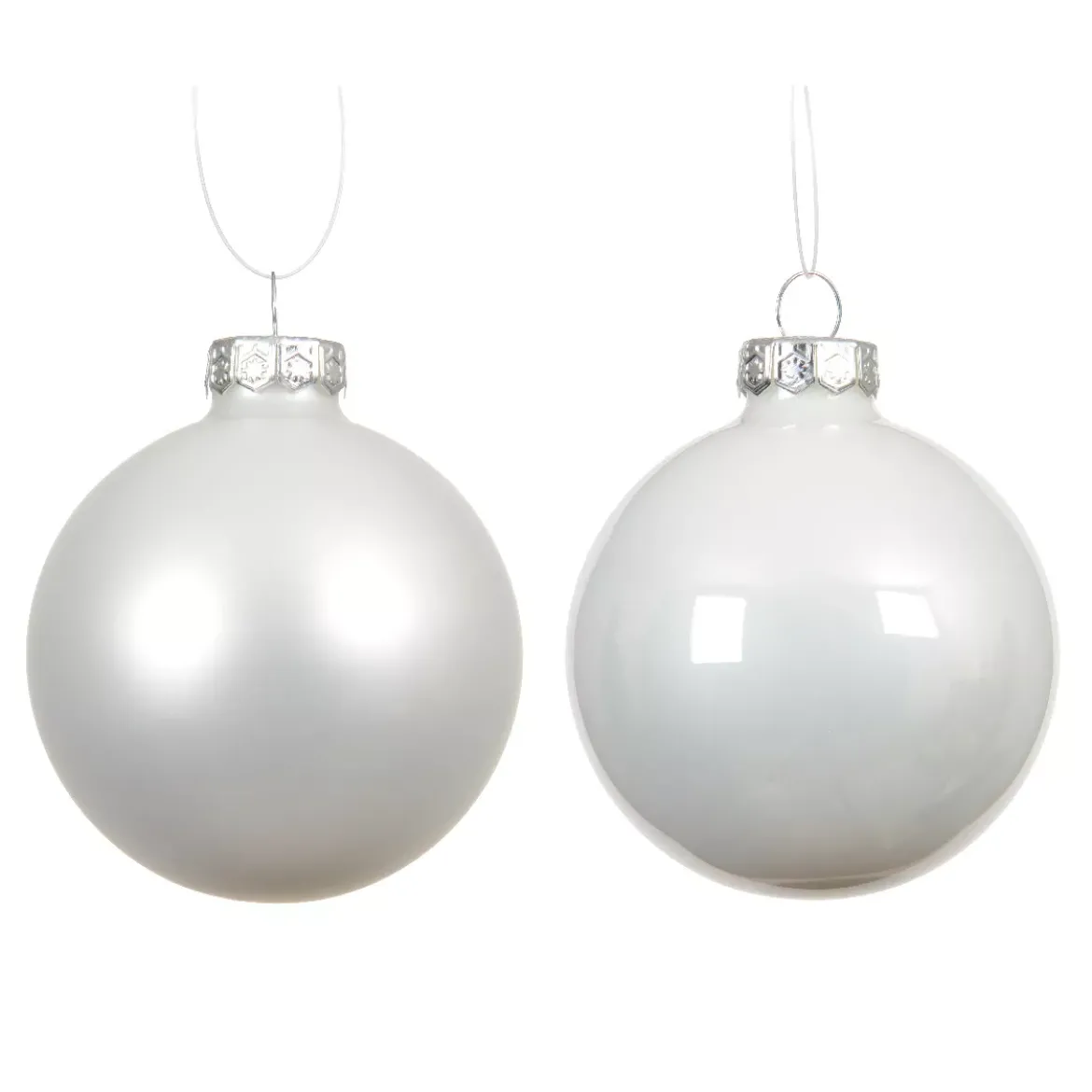 Set di 4 Palline di Natale in vetro (D100 mm) Boreale Bianco