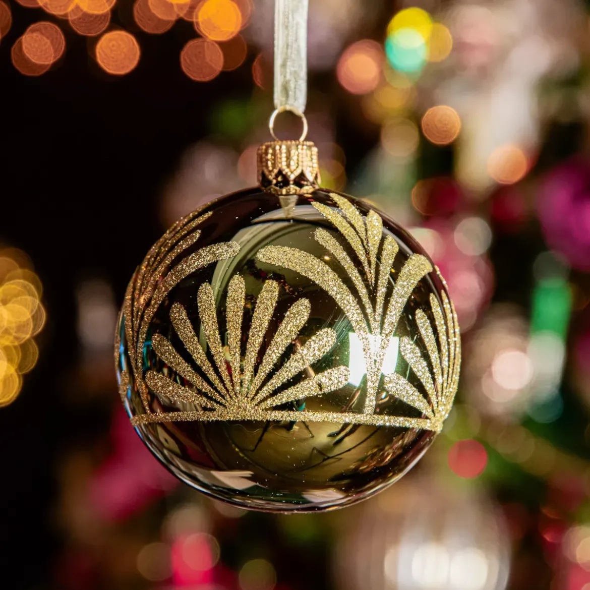 Set di 6 palline di Natale in vetro (D80 mm) Luxury Verde albero