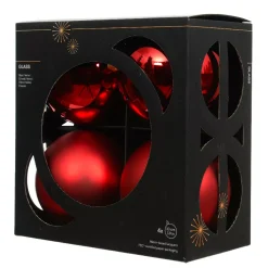 Set di 4 palline di Natale in vetro (D100 mm) Boreale Rosso