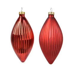 Set di 3 palline di Natale in vetro (D60 mm) Goccia Preziosa Rosso