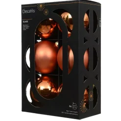Set di 6 palline di Natale in vetro (D80 mm) Boreale Arancione
