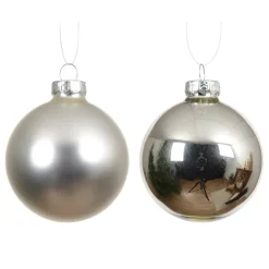 Set di 4 palline di Natale in vetro (D100 mm) Boreale Argento