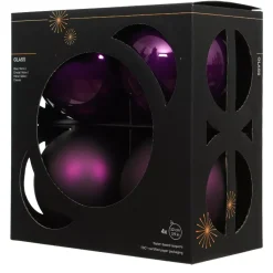 Set di 4 palline di Natale in vetro (D100 mm) Boreale Fico