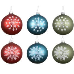 Set di 6 palline di Natale in vetro (D80 mm) Santa Christmas Multicolore