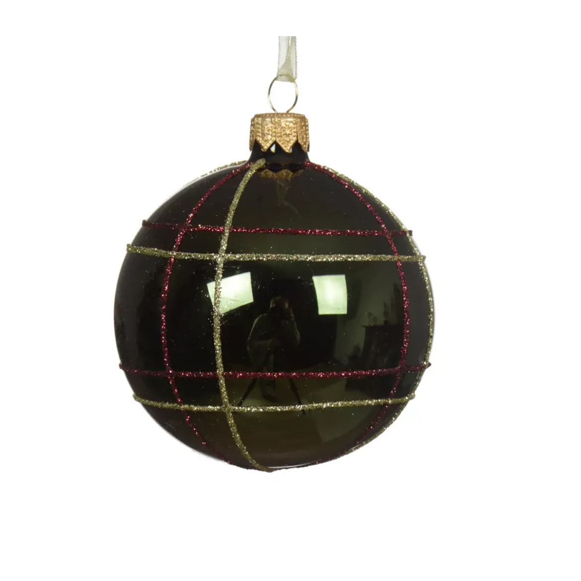 Set di 6 palline di Natale in vetro (D80 mm) Scozia Verde albero