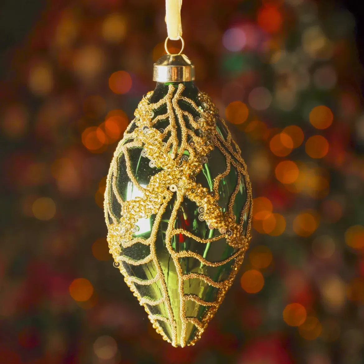 Set di 2 palline di Natale in vetro (D60 mm) Jazzy Verde abete