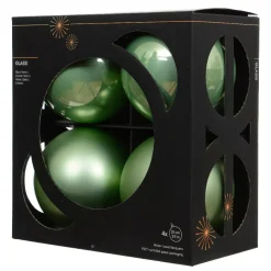 Set di 4 palline di Natale in vetro (D100 mm) Boreale Verde matcha