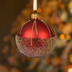 Set di 6 palline di Natale in vetro (D80 mm) Ballotine Rosso