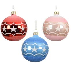 Set di 6 palline di Natale in vetro (D80 mm) Circo di stelle Multicolore