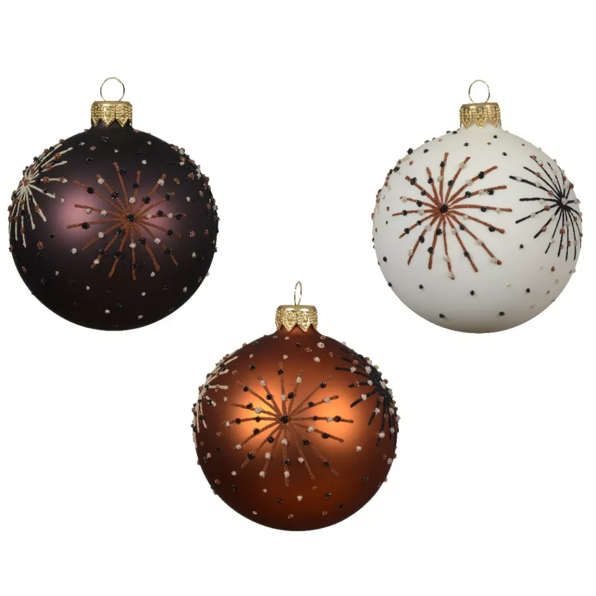 Set di 6 palline di Natale in vetro (D80 mm) Notte stellata Multicolore