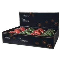 Set di 12 palline di Natale in vetro (D80 mm) Gatsby Verde e rosso
