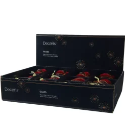 Set di 12 palline di Natale in vetro (D80 mm) Velluto chic Rosso