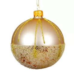 Set di 6 palline di Natale in vetro (D80 mm) Ballotine Perla
