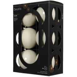 Set di 6 Palline di Natale in vetro (D80 mm) Boreale Bianco lana