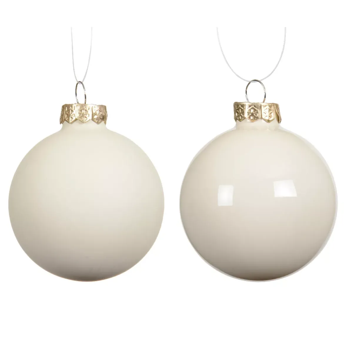 Set di 6 Palline di Natale in vetro (D80 mm) Boreale Bianco lana