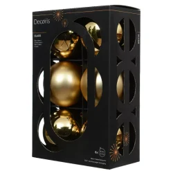 Set di 6 palline di Natale in vetro (D80 mm) Boreale Oro