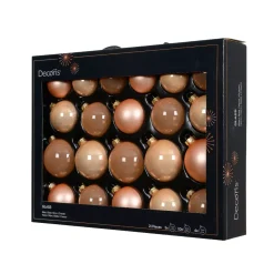 Set di 21 palline di Natale in vetro (D60 a 75 mm) Assortite Cristallo Pesca