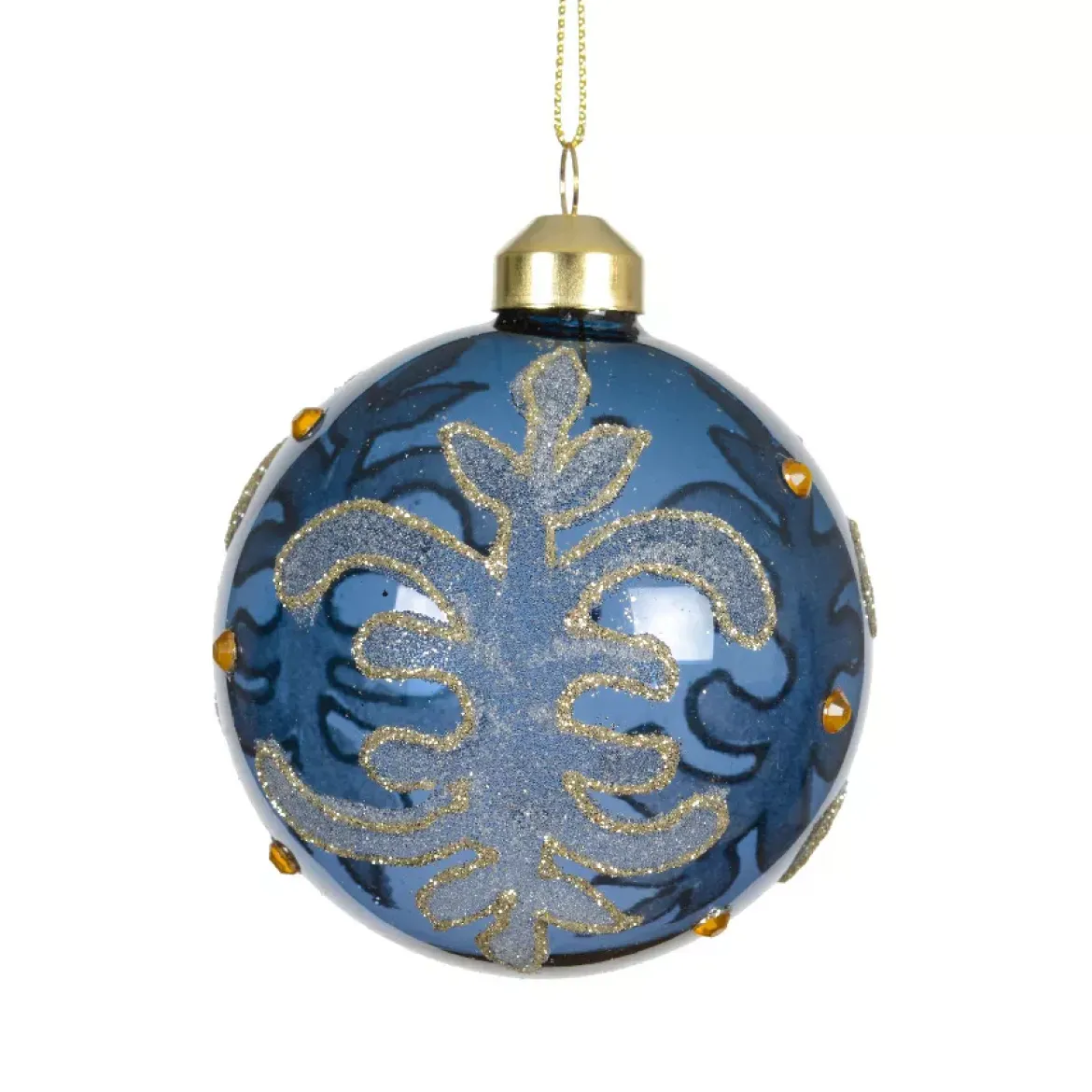 Set di 3 palline di Natale in vetro (D80 mm) Castel Blu