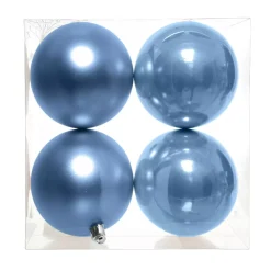 Set di 4 palline di Natale unite (D100 mm) Aravis Azzurro