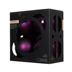 Set di 4 palline di Natale unite (D100 mm) Aravis Fico