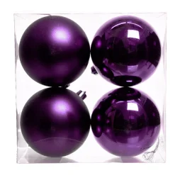 Set di 4 palline di Natale unite (D100 mm) Aravis Fico