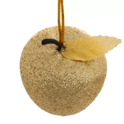 Set di 6 pendenti (H6 cm) Mele golose Dorate glitterate