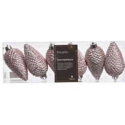 Set di 6 pigne Alpine Rosa cipria
