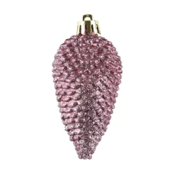 Set di 6 pigne da appendere (H8 cm) Alpine Vecchio rosa