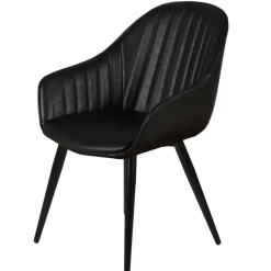 Set di 2 poltrone in similpelle (seduta 47 cm) Juno Nero carbone