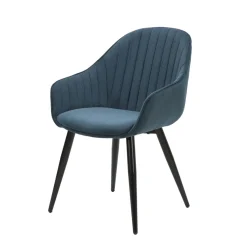 Set di 2 poltrone in velluto a coste (seduta 47 cm) Juno Blu