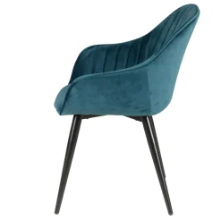 Set di 2 poltrone in velluto (seduta 47 cm) Juno Blu ottanio