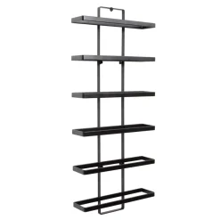 Set di 2 portabottiglie da parete metallo 12 scompartimenti (Alt 139 cm) Léo Nero