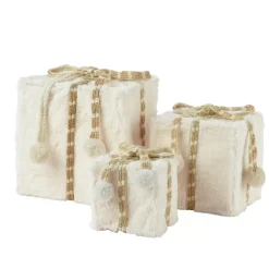 Set di 3 regali (H21 cm) Ecopelliccia morbida Bianco lana