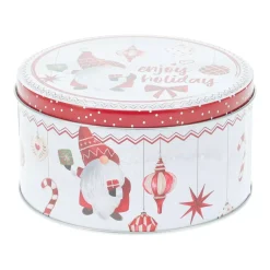 Set di 3 scatole di metallo rotonde I Folletti in Rosso