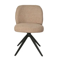 Set di 2 sedie da pranzo girevoli in tessuto testurizzato (seduta 51 cm) Linda Camel